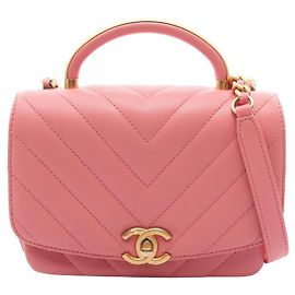 Borsa a mano e a tracolla 2-Way Chanel Chevron V-stitch Top Handle