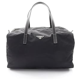Borsa Tote Prada in nylon nero e pelle