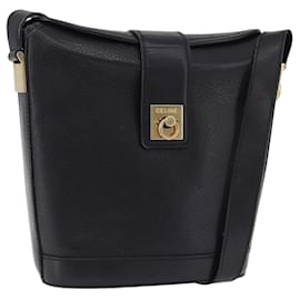 Borsa a Spalla CELINE in Pelle Nera con Dettagli Oro Auth 193528 - Céline