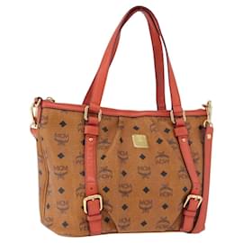 Sac cabas MCM Vicetos en PVC et cuir marron avec détails dorés 2way Auth ki6729A