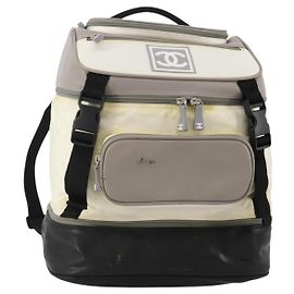 Zaino CHANEL Sports Line White Gray CC Auth bs35854