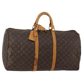 LOUIS VUITTON Monogram Keepall 55 Boston Bag M41424 LV Auth bs36206
