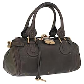 Chloé Borsa Chloe Paddington in Pelle Khaki Silver gold Auth am12204V