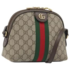 Bolso GUCCI GG Supreme Ophidia Sherry Line PVC Beige Oro 499621 Auth 194060 - Gucci