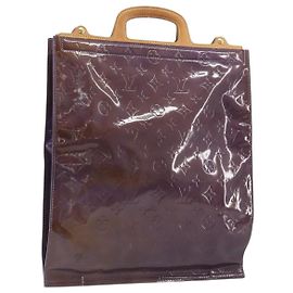 LOUIS VUITTON Monogram Vernis Stanton Tote Bag Purple Viole M91079 Auth 192648