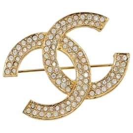 Spilla CHANEL COCO Mark in metallo Gold Tone CC Auth 193163V - Chanel