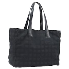 CHANEL Nuova Borsa Tote Travel in Tela Nero Oro CC Autentica 193956