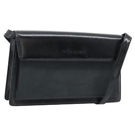 Borsa a Spalla SAINT LAURENT in Pelle Nera con Dettagli Oro Auth 194029