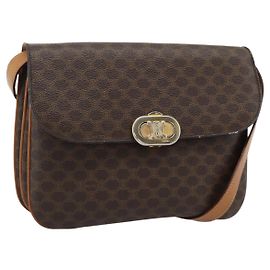 Céline Borsa a tracolla CELINE Macadam in PVC e pelle marrone con dettagli dorati Autentica ar14141A