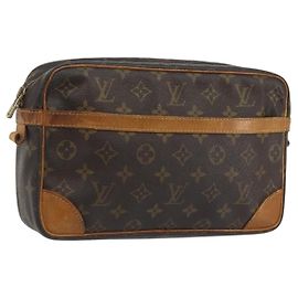 LOUIS VUITTON Monogram Compiegne 28 Clutch Bag M51845 LV Auth hk3965
