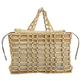 Salvatore Ferragamo Wood Mesh Drawstring canvas