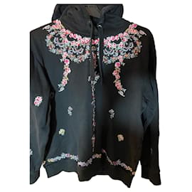 H&M x Giambattista Valli Felpa con Cappuccio in Cotone Ricamata - Nero - Isabel Marant Pour H&M