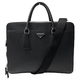 NUOVA SACOCHE PRADA PORTADOCUMENTI PC PELLE SAFFIANO CON TRACCOLLA TRAVEL CASE