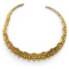 VINTAGE COLLIER YVES SAINT LAURENT RAS DE COU TISSE OR GOOSSENS CHOKER NECKLACE - Yves Saint Laurent