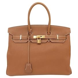 HERMES BIRKIN 35 TOGO LEDER GOLD GOLDHARDWARE 2008 HANDべきTASCHE - Hermès