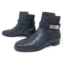 Hermès NEUE HERMES NEO KROKODILLEDER ANKLE BOOTS SANGON KELLY 38 BOOTS