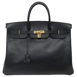 HERMES BIRKIN 40 HANDTASCHE AUS SCHWARZEM ARDENNES LEDER 1992 GOLDENE BESCHLÄGE - Hermès