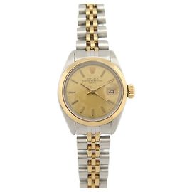 VINTAGE ROLEX OYSTER PERPETUAL LADY DATEJUST 6916F 18K GOLD UND STAHL UHR