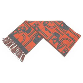 Hermès NUOVO SCARF HERMES BRIDES DE GALA EN DESORDRE 150CM CACHEMIRE ARANCIONE