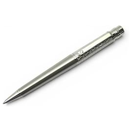 NEUF STYLO BILLE SANTOS DE CARTIER GM DECORS C CROP000393 ACIER BALLPOINT