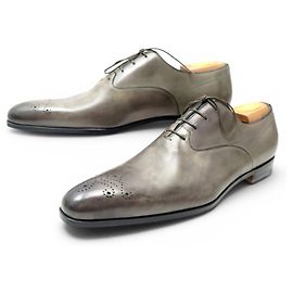 NEW SANTONI 6522 RICHELIEU 8.5 IT 43.5 FR LEATHER PATINA SHOES