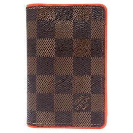 LOUIS VUITTON DAMIER EBENE ORGANIZER DA TASCA PORTACARTE ARANCIONE