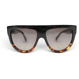 NEW CELINE SHADOW HORN TORTOISE BLACK CL40001 BLACK SUNGLASSES - Céline