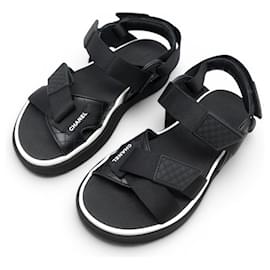 NUOVE SANDALI CHANEL DAD G45083 PELLE NERA STRAP 36