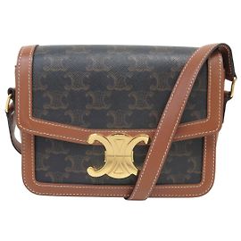Céline CELINE TRIOMPHE CANVAS BRAUN TEEN KALBSLEDER HANDTASCHE 188882BZ4.04LU