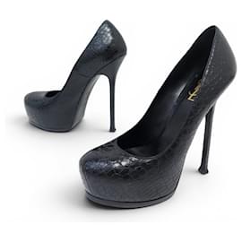 NEUE SAINT LAURENT TRIBTOO 346003 39.5 SCHUHE AUS KROKO-EFFEKT LEDER