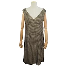 NEUES PRADA P32M2 L 42 IT 38 40 FR M SEIDENKLEID OLIVENGRÜN - Prada
