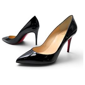 SCARPE NUOVE CHRISTIAN LOUBOUTIN DECOLTÉ KATE 41 PELLE LACCATA NERA