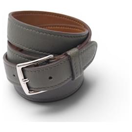 NEW HERMES ETRIVIERE BRACELET 4 TURNS T15.5 TO 17 GREY LEATHER OR BELT T71 - Hermès