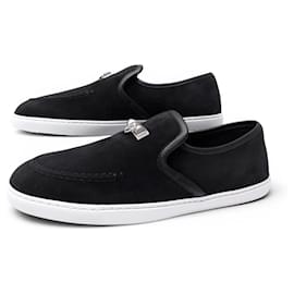 ZAPATOS HERMES MOCASSINS JOUR 38.5 CHEVRE NOIR CLOUS MEDOR LOAFERS NUEVOS - Hermès