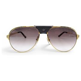 NUOVI OCCHIALI DA SOLE CARTIER SANTOS CT0034S IN METALLO DORATO - Cartier