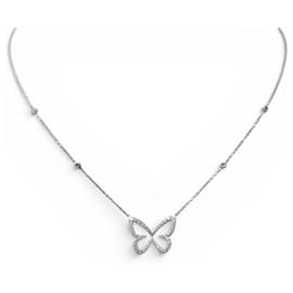 NUOVO COLLANA MESSIKA BUTTERFLY PM DIAMANTI 0.58CT ORO BIANCO 18K 3.6G - Messika