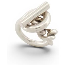 HERMES CROISETTE GM H104587B T52 STERLING SILVER 925 17.3GR SILVER RING - Hermès