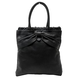 BORSA TOTE RED VALENTINO IN PELLE NERA CON NODO