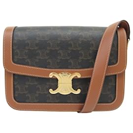 NUOVA BORSA A SPALLA CELINE TRIOMPHE CLASSIC 191242 TELA E CALF LEATHER - Céline