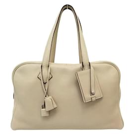 NEUE HERMES VICTORIA II 35 HANDTASCHE AUS TAURILLON CLEMENCE LEDER CREME - Hermès