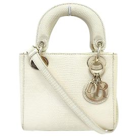 BORSA CHRISTIAN DIOR LADY MINI M0500OLEZ IN PELLE DI LUCERTOLA CON TRACCOLLA