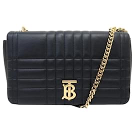 NUOVO ZAMBA BURBERRY LOLA IN PELLE MATELASSÉ NERO BORSA A SPALLA