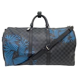 NUOVO SACCA DA VIAGGIO LOUIS VUITTON X NEMETH KEEPALL 55 DAMIER GRAPHITE CON TRACCOLLA