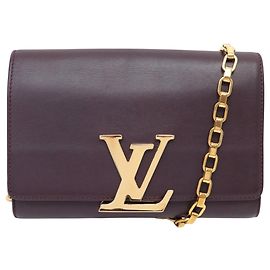 BORSA LOUIS VUITTON LOUISE CHAIN GM PELLE VIOLETTA CON TRACULLA DORATA