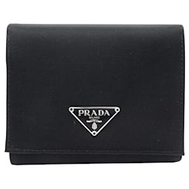 PRADA LOGO RE-NYLON CANVAS PICCOLO PORTAFOGLIO MONETE E CARTE