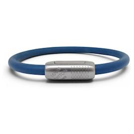NEUF BRACELET LOUIS VUITTON DAMIER GEANT 16.5CM ACIER CORDON CUIR BANGLE - Louis Vuitton