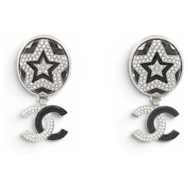 NUOVI ORECCHINI CHANEL LOGO CC STELLA STRASS EMAIL NERO