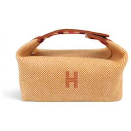 NUOVO NECESAIRE HERMES BRIDE A BRAC CON QUADRATO PICCOLO 21CM H103802M LANA BEIGE POUCH BAG - Hermès