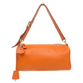 BOLSO PRADA DAINO BOX BR0093 DE HOMBRO EN CUERO GRANULADO NARANJA HOBO BAG - Prada