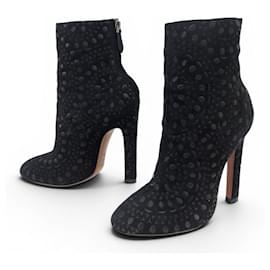 Alaïa NUOVE STIVALETTI ALAIA BLACK DEER Camoscio 37.5 NERO